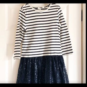 Gap Girls Navy and White Sequin Sweater Dress